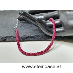 Armband Rubin facettiert mit Silberverschluss